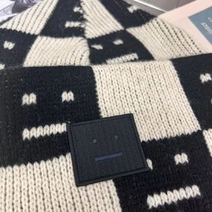 Acne style Women and Men Plaid Knit Hat 2 Colors All-Match